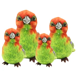 Simüle vahşi hayvan amerika papağanı peluş oyuncak özelleştirilmiş gerçekçi papağan OEM renkli kuş yumuşak oyuncaklar
