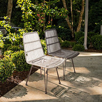 Chaise de salle à manger d'extérieur en rotin moderne, imperméable, empilable, légère, durable, écologique, confortable et portable pour hôtel