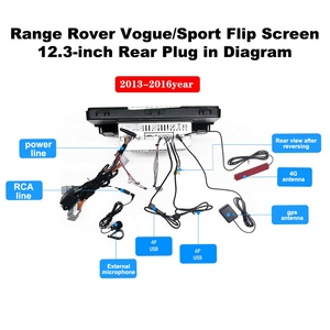 NAVIHUA Android 13 8 Core Car <b>Stereo</b> Radio 12.3 Inch Flipped Touch Screen Multimedia GPS Navigation for Range Rover Sport L494 - Product Image 6