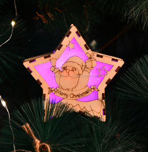 De árbol de Navidad colgante hecho a mano cabaña de madera regalo de Navidad decoración de luz para <span class=keywords><strong>los</strong></span> niños - Product Image 4
