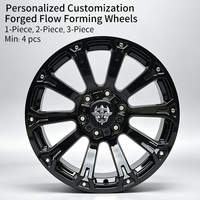 Jantes Flowtone 4x4 6x5.5 tout-terrain 18 20 pouces PCD 6X139.7 noires concaves à déport profond pour voitures particulières Hilux Prado Tacoma