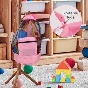 Bolsa de Playa de Malla de Gran Capacidad, Estilo Nuevo, Mochilas con Cordón para Niños, Bolsas de Red para Juguetes de Exterior y Natación para Niños - Product Image 4