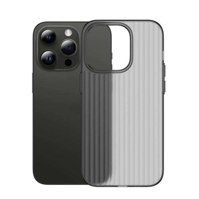 Premium Frosted Corrugated Texture Ultra Slim Phone Case with Corrugated Lens Protection for iPhone 16 Pro
