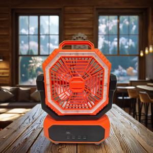 Ventilador de Escritorio USB Recargable Personalizable, con Luz LED Integrada, Multifuncional, Portátil, para Exteriores, Hogar y Camping, 10000mAh - Product Image 2