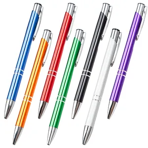 Wholesale Advertising personalized logo ballpoint for aluminum promotion vip Metals ball Pen with Clip metal pens