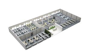 Mesa de Trabajo modular moderna para 6 personas, muebles de oficina, escritorio, cubículo, particiones, marco de acero - Product Image 6