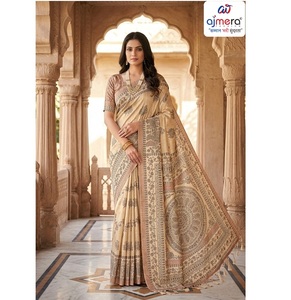 Sari en coton Ajmera Suti, imprimé ethnique, confortable, tenue traditionnelle pour femme, idéal pour les festivals et les soirées, séchage rapide, toutes occasions. - Product Image 1