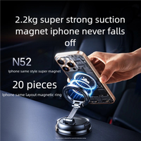 Support magnétique pour téléphone super puissant avec 720 °   Rotation, ventouse et support métallique à trois axes, universel pour voiture/bureau, anti-vibration
