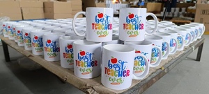 Tazas personalizadas con logo a color, productos de sublimación más vendidos, tazas de cerámica con revestimiento de transferencia térmica para sublimación. - Product Image 2