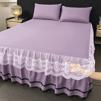 Juego de Ropa de Cama de Lujo de Poliéster de 3 Piezas, Cubrecama Acolchado con Volantes, Juego de Ropa de Cama para Toda Temporada para el Hogar, Hotel, Venta al por Mayor de Fábrica