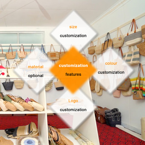 Damen Gestreifte Faltbare PP-Stroh Häkel-Einkaufstaschen 2025 Trendige Günstige Individuelle Taschen - Product Image 5