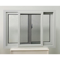 Modernes UPVC-Horizontalschiebefenster mit Doppelverglasung aus Gehärtetem Glas für Villa, Wohnzimmer, Küche, Schalldicht, AAMA-geprüftes Design