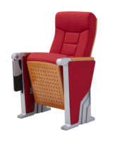 Chaise d'auditorium moderne, mobilier scolaire pliable, design écologique, matériaux en tissu, dimensions standard du siège, glissière