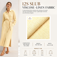 Tissu mélangé lin et viscose écologique, 90% viscose, 10% lin, 190 g/m², 135 cm, poids lourd