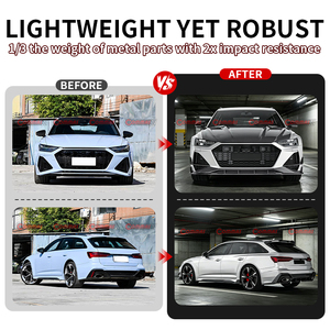 Kit carrosserie automobile en fibre de carbone sèche à prix compétitif, style PAK, pour Audi RS6 : Lame avant, lame arrière, capot et kit carrosserie complet - Product Image 2