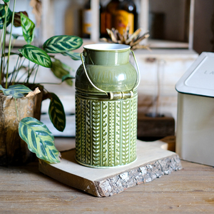 <span class=keywords><strong>Grand</strong></span> vase de jardin galvanisé Pots de fleurs Minimalist <span class=keywords><strong>Metal</strong></span> Iron Slim Bucket Medium <span class=keywords><strong>Metal</strong></span> Galvanizedno Handle Plant Spring - Product Image 1