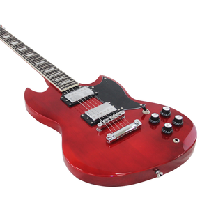 <span class=keywords><strong>Chitarra</strong></span> Elettrica Tipo SG con Corpo in Mogano Rosso, Nero e Bianco, Tastiera in Palissandro, Prodotta in Cina - Product Image 2