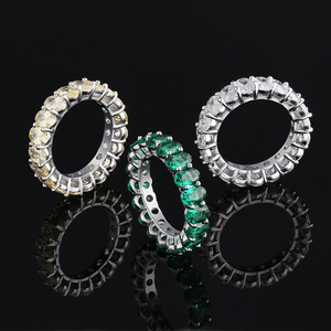 KRKC-Anillo de <span class=keywords><strong>tenis</strong></span> de circonia cúbica con diamantes para mujer, sortija de boda, Zirconia, circonita, zirconita, circón, oro de 18 quilates, 18k - Product Image 2