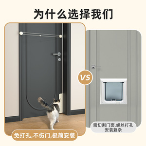 Dispositif d'entrée et de sortie pour animaux de compagnie, ferme-porte en plastique pour chat, pour usage domestique, capacité de poids de 15 à 55 kg - Product Image 4