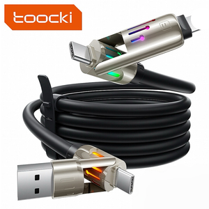 Toocki Cáp USB C sạc nhanh 4 trong 1 240W pd3.1 480Mbps RGB phát sáng để chơi game/làm việc/du lịch dài 2m - Product Image 1