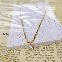 Collier EManco en acier inoxydable, chaîne à maillons, incrustation de perles, pendentif lettre anglaise, tendance minimaliste, bijoux de mode quotidiens