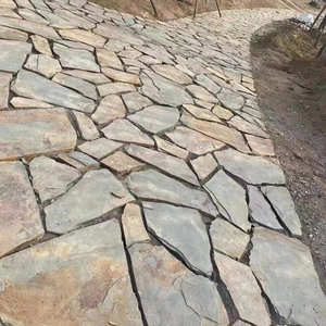 HZX cultura della pietra naturale ardesia nera a buon mercato pietra calcarea crepitante all'aperto pietra per lastricati in granito pavimentazioni a parete quadrata Modulare di pietra antico - Product Image 4