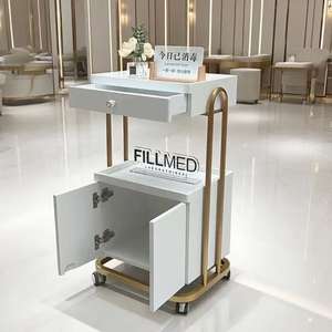 รถเข็นเสริมสวยแบบมีล้อ รุ่น 2026 L ดีไซน์หรูหรา รถเข็นอุปกรณ์ทำเล็บ รถเข็นจัดระเบียบแบบทันสมัย พร้อมล้อเลื่อน เฟอร์นิเจอร์สำหรับร้านเสริมสวย - Product Image 1