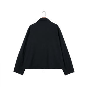 جاكيت صوف شتوي فضفاض قطن مغسول مخصص للرجال من القماش بسحاب عتيق للرجال - Product Image 2