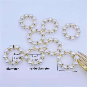 Anneau <span class=keywords><strong>de</strong></span> <span class=keywords><strong>serviette</strong></span> perle perlée à la main bricolage nappe boucle anneau <span class=keywords><strong>de</strong></span> <span class=keywords><strong>serviette</strong></span> en papier pour la Saint-Valentin - Product Image 3