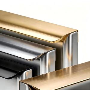 Wholesale Aluminum Alloy Minimalist No Handle Hidden Round Edge Mounted Cabinet Pull Invisible <strong>Drawer</strong> Furniture Hardware Handle - Product Image 1