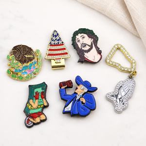 Custom Modern Logo Anime for Mexican Flower Design Zinc Alloy Hard Enamel Pin Bulk Wholesale - Product Image 1
