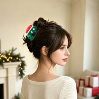 Pinces à cheveux de Noël OEM à marque privée, pinces créatives en PVC, accessoires festifs 3D pour la vente au détail en boutique
