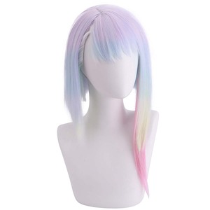 Anime <span class=keywords><strong>Cyberpunk</strong></span> <span class=keywords><strong>Edgerunners</strong></span> Cosplay Lucyna Kushinada multicolor gradiente peluca - Product Image 2