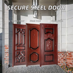 Puerta de Acero Antirrobo de Estilo Rústico Moderno Personalizada, Puerta de Seguridad Exterior con Diseño Minimalista y Acabado de Superficie - Product Image 2