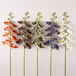 Orquídea Phalaenopsis Artificial de 8 Cabezas, Flor Artificial de Plástico PU de Alta Simulación, Decoración de Boda Estilo Vintage - Product Image 3