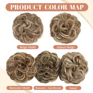 2 Piezas de Moño Despeinado Pre-Adherido, Extensiones de Cabello Sintético Ondulado y Rizado, Moño Falso, Cola de Caballo, para Mujer - Product Image 4