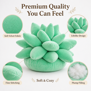 Almohada de Peluche de <span class=keywords><strong>Planta</strong></span> Suculenta al por Mayor, Directo de Fábrica, <span class=keywords><strong>Echeveria</strong></span> Verde Menta, Almohada Suave de Algodón, OEM ODM Personalizada al por Mayor - Product Image 2