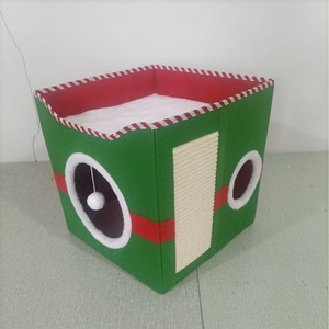 Double Layer Cat Bed Christmas Style Red Black Cartoon Foldable Pet Bed For Cats Washable Removable Winter Warm - Product Image 3