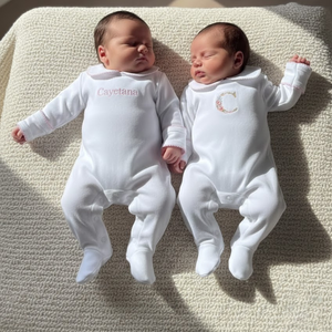Ensembles de vêtements pour bébé, <span class=keywords><strong>col</strong></span> Peter Pan avec bordure picotée, broderie personnalisée, barboteuse en coton 100% pour nouveau-né - Product Image 5