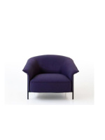 Fauteuil de salon moderne rembourré avec dossier incurvé, chaise d'appoint en tissu pour salon