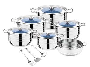 Ensemble de Casseroles en Acier Inoxydable Moderne de Haute Qualité 55 Pièces Essentiels pour la Cuisine avec Couvercle en Métal - Product Image 4