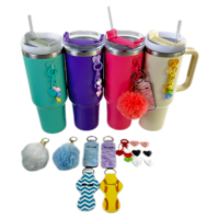 Porte-clés en néoprène Sublimation Chapstick Holder personnalisé rouge à lèvres porte-clés pendentif porte-clés accessoires pour gobelet de 40oz