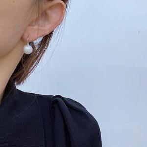 ต่างหูมุกทรงหยดน้ำ 11-12 มม. สีขาวแกะสลักทรงกลม เงินสเตอร์ลิง แฟชั่นคลาสสิกสำหรับผู้หญิง - Product Image 4