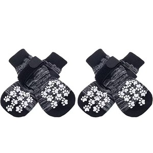 Chaussettes d'extérieur pour animaux de compagnie, empêchent les chiens de s'enlever la saleté, chaussettes tricotées avec des points antidérapants en forme de patte de chien, chaussettes de sport - Product Image 5