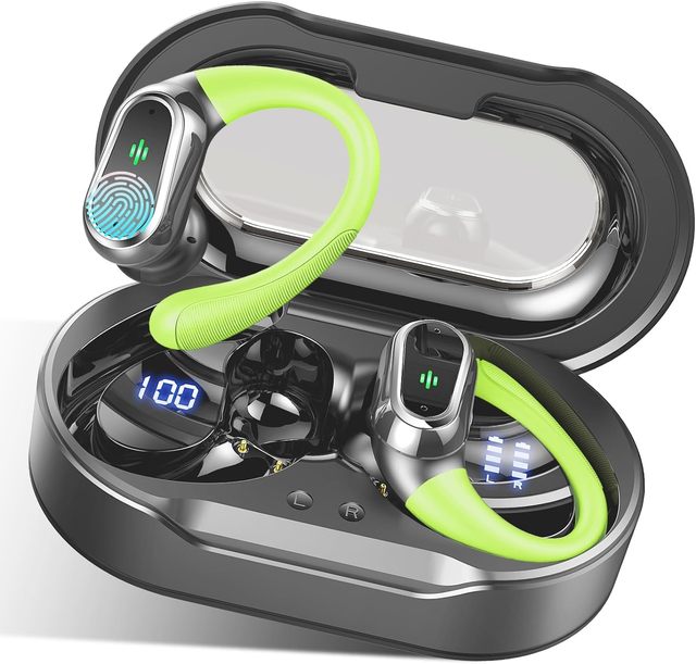 Huien Wireless for 5.3 Sport Earbuds with Digital Display IPX4 Waterproof & Earhooks