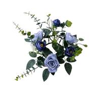 Romantischer Küsten-Blumenring in Staubigem Blau und Marineblau als Tischdekoration für Hochzeiten und Meeres-Jahreszeiten
