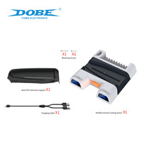 Support de refroidissement pour console Playstation5 PS5 Slim, station de charge pour manettes PS5, indicateur lumineux LED, emplacement de stockage de CD