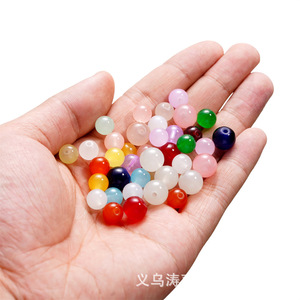 Cuentas Sueltas de Vidrio de 10 mm, Redondas, Imitación de Jade, para Fabricación de Joyería, Venta al por Mayor - Product Image 4