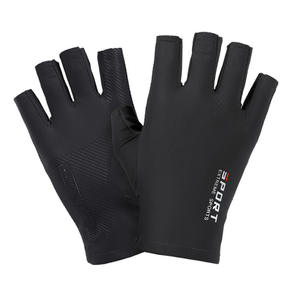 Guantes de pesca Ice Silk unisex, guantes de ciclismo finos antideslizantes con protección solar de medio dedo, color negro, gris y azul - Product Image 2
