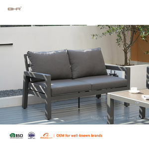 Ensemble de salon de jardin moderne BHR, canapé en aluminium pour <span class=keywords><strong>terrasse</strong></span>, 6 places, ensemble de meubles de conversation, canapé d'extérieur confortable avec table basse - Product Image 3